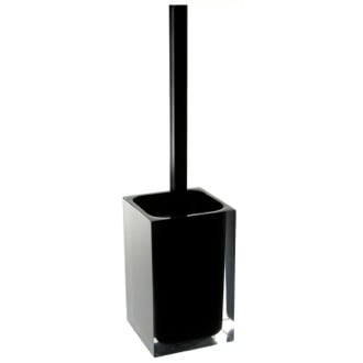 Black Stylish Square Toilet Brush Holder Gedy RA33-14